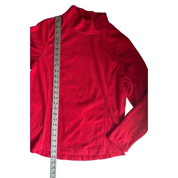 Lands End Womens Red Fleece Turtleneck Pullover Top Size Medium (10-12) - Picture 6 of 6